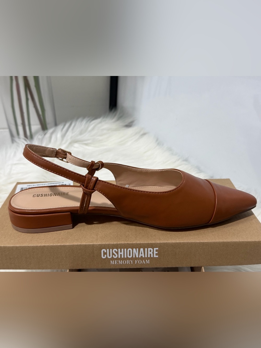 Cushionaire Women's Tan Pointed Slingback Womens Flats 9.5 - Picture 7 of 12